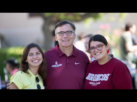 SCU Move-In Day with Fr. Kevin O'Brien