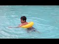 Mumma Coaching Ojaswat In Swimming Pool