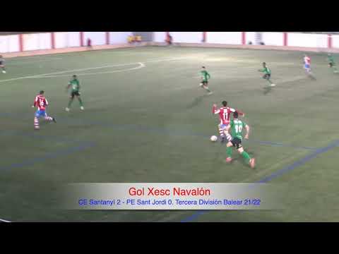 Gol Xesc Navalón. CE Santanyí 2 - PE Sant Jordi 0. Tercera División Balear 21/22