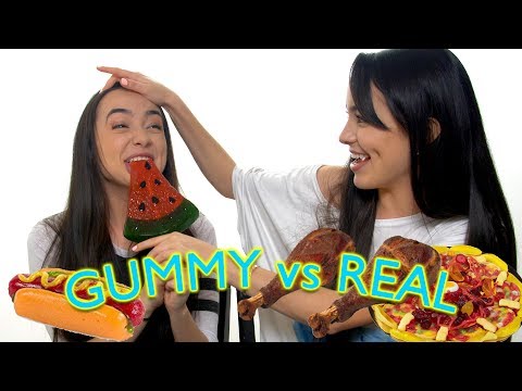 Gummy Food vs Real Food Challenge - Merrell Twins Video