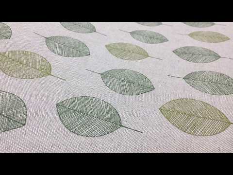 Gardinenstoff Dekostoff Blätter natur grün Töne