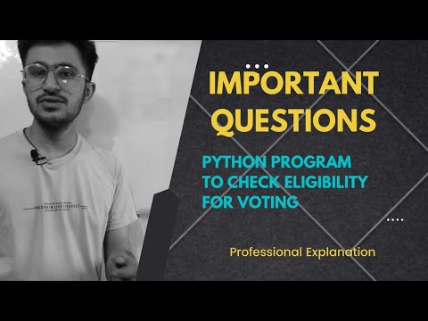 Python Program To Check Eligibility For Voting Python Easy Concepts