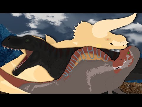 Spinosaurus vs Diablos vs Black Jet Trex | Stick nodes pro animations