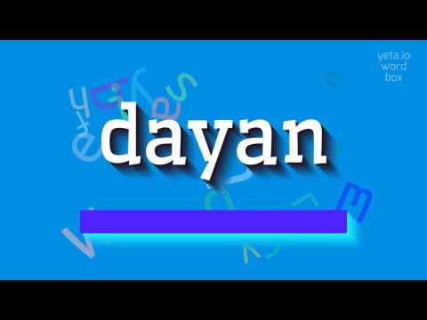 How to say "dayan"! (High Quality Voices)