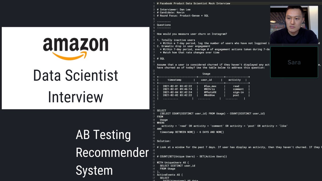 Amazon Data Scientist Mock Interview - AB Testing