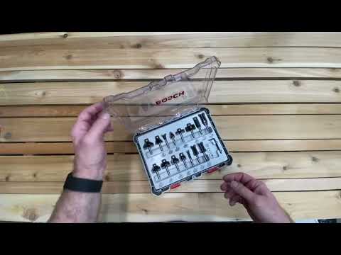 BOSCH 15 pc  Carbide Tipped Wood Router Bit Set Review, Might be all the bits you need…excellent qua