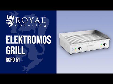 Videó - Elektromos grill - 700 x 400 mm - Royal Catering - bordázott - 4400 W