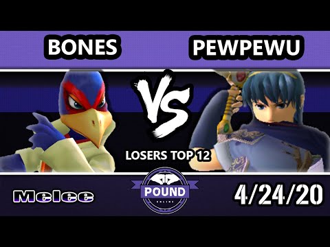 Pound Online 2020 Melee Losers Top 12 - Bones (Falco) Vs. PewPewU (Marth) SSBM Singles