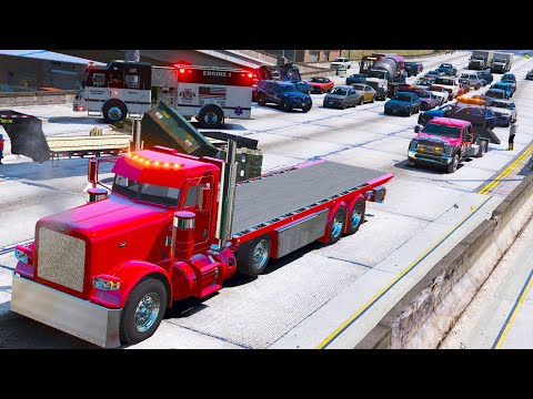 Towing The Worst Interstate Accident in GTA 5 RP
