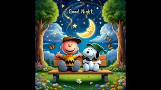 Good Night From Snoopy, Charlie Brown and the Moon
