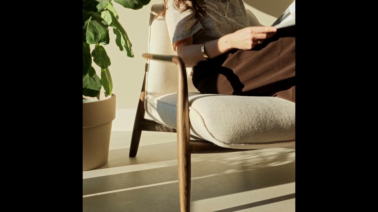 Fauteuil scandinave Vidar lin taupe