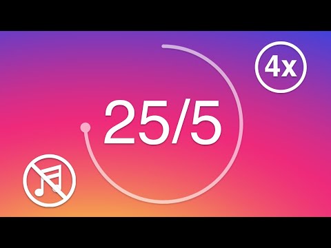 25 minute timer - Pomodoro Technique - 4 x 25 min - Study Timer / Instagram Color Wheel