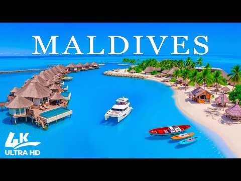 Maldives 8K Drone Footage | Luxury Overwater Villas & Stunning Blue Ocean Views