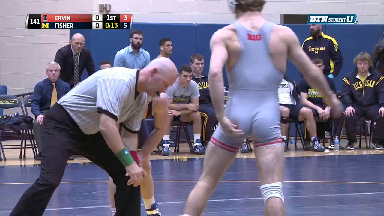 Illinois Fighting Illini at Michigan Wolverines Wrestling: 141 Pounds - Ervin vs. Fisher