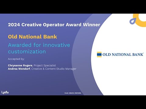 Old National Bank wins Lytho's 2024 Customer Award - The Creative Operator
