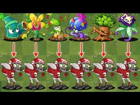 PvZ 2 Challenge - Every Plant in Chinese Version Vs Football Allstar Zombie