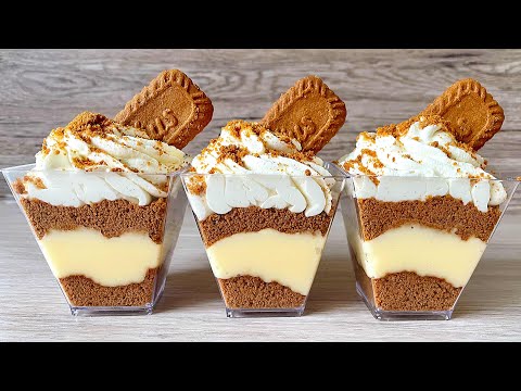 Lotus Biscoff Dessert Cups - NO BAKE Dessert. Very Easy and Yummy!