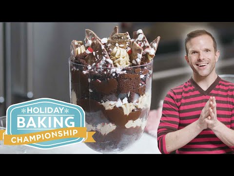 Peppermint White Mocha Trifle with Zac Young | Holiday Baking Championship | Food Network