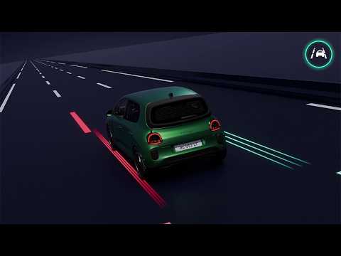 Renault Twingo E-Tech elétrico - Vídeo tutorial - sistema de prevenção de transposição involuntária da faixa de rodagem