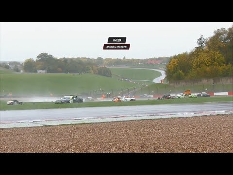 BRSCC Mazda MX-5 SuperCup 2018. Race 2 Donington Park. Multiple Car Crash Red Flag