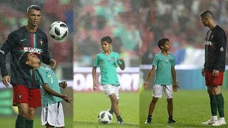 Cristiano Ronaldo Jr impressing Cristiano With Great Finish After Portugal Game video