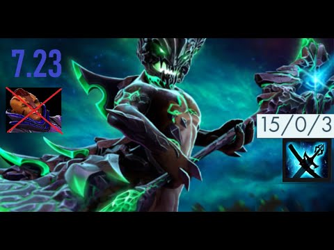 Outworld Devourer PERFECT game VS ANTI-MAGE - 7.23 15 KILLS 0 DEATHS