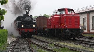 preview picture of video 'Bahnhofsfest mit MAK Stangenlok treffen in Preußisch Oldendorf auf der Wittlager Kreisbahn'