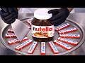 Nutella Kinder Chocolate Bars Ice Cream Rolls Satisfying Visual ASMR