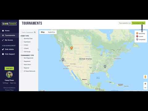 Score Chaser S Tournament Explorer Map