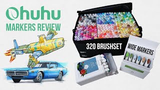 Ohuhu Wide Markers and 320 Brush markers set Review