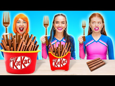 Groot vs Middel vs Klein Voedsel Uitdaging! Ongelooflijk eten testen door 123 GO!