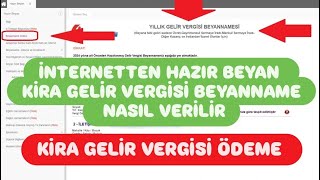 2025 KİRA GELİR BEYANI NASIL YAPILIR / HAZIR BEYAN KİRA GELİR VERGİSİ 
