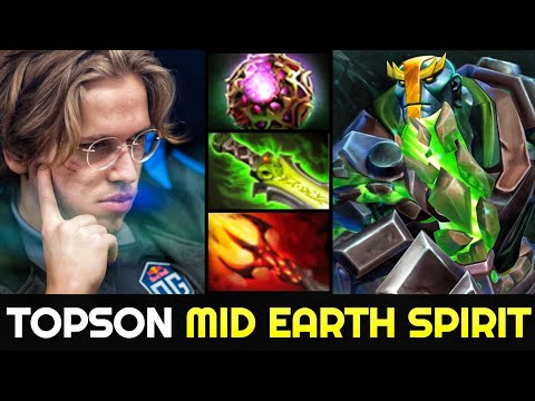 TOPSON Mid Earth Spirit Outplayed Enemies with Full Magic Build 7.26 Dota 2