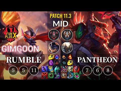 FPX GimGoon Rumble vs Pantheon Mid - KR Patch 11.3