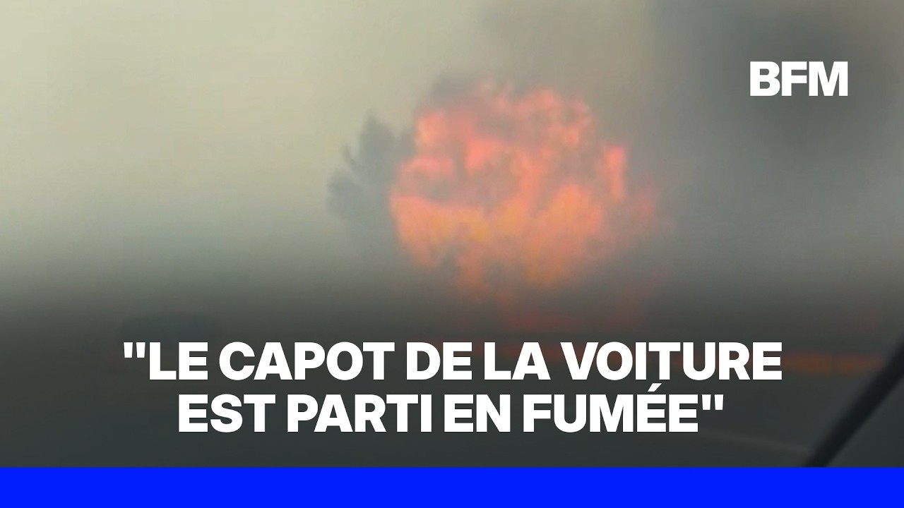 Une témoin du départ de feu de Carcassonne dans l'Aude au niveau de l'A61 témoigne sur BFMTV