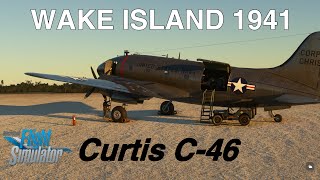The new C-46 Commando over Wake Island circa 1941