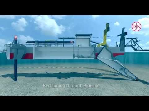 working of a cutter suction dredger