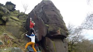 Video thumbnail of The Gritstone Treaty, 7b. Peak District