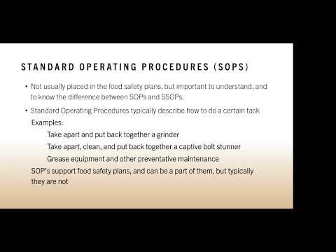 AAMP Basic Training: Protein Food Safety System -- HACCP, SSOPs & Other Programs