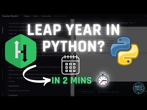 Hackerrank Question Solution Code To Know Year Is Leap Year Or Not In Python Python Hackerrank