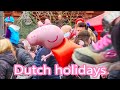 Sinterklaas 2024 Peppa Pig Dutch Holidays Costumed Riding On Two Seater Bicycles Black Friday