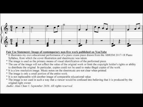 ABRSM Piano 2017-2018 Grade 1 C:6 C6 Ple La Petite Troupe from Les Chants et Les Jeux Sheet Music