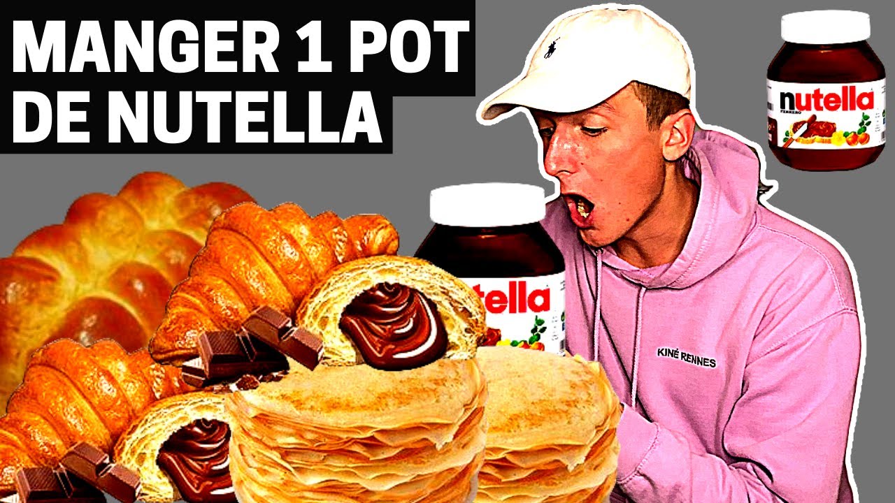 Je MANGE 1 POT de NUTELLA de 750g (FoodChallenge sucré, nutella, croissants, crêpes, brioche)
