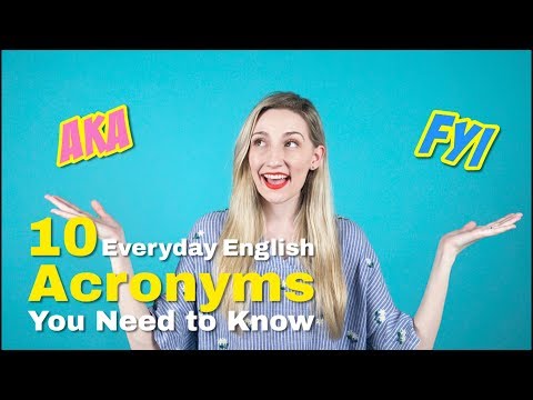 VT English | 10 Everyday English Acronyms You Need to Know