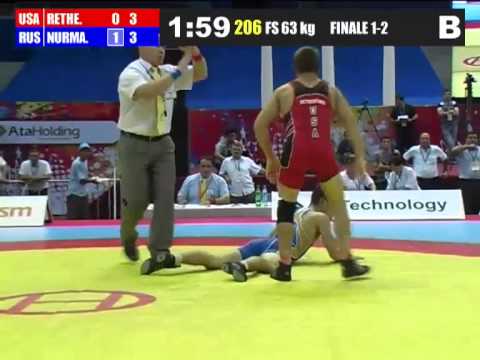 2012 Cadet Worlds Gold Medal Match 63kg - Zain Retherford (USA) vs. Supian Nurmagomedov (RUS)