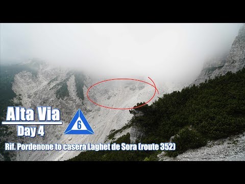 Alta Via 6: day 4 - Rif.  Pordenone  - to casera Laghet de Sora, 4k