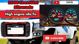 How to fix high idle on Chevrolet, GMC trucks. Throttle Body Relearn Procedure code P0506.