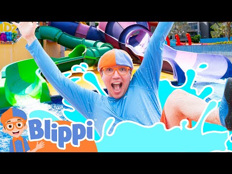 🛝 Blippi’s BIG Slide Challenge at the Water Playground! 🌊 Will it Sink or Float?