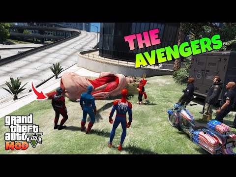 ANGGOTA AVENGERS BERANGKAT KE LOKASI PERTEMPURAN GENJI EKOR SATU DAN FEMALE TITAN - GTA 5 AVENGERS