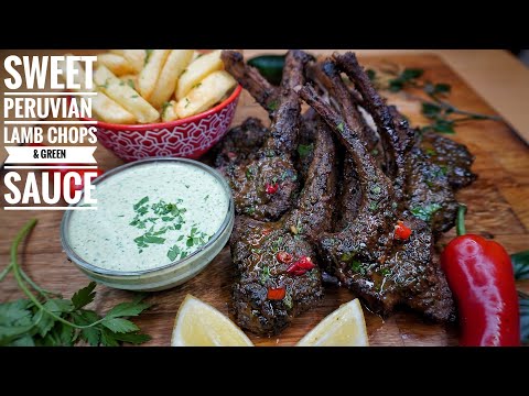 PERUVIAN HONEY LAMB CHOPS & GREEN SAUCE